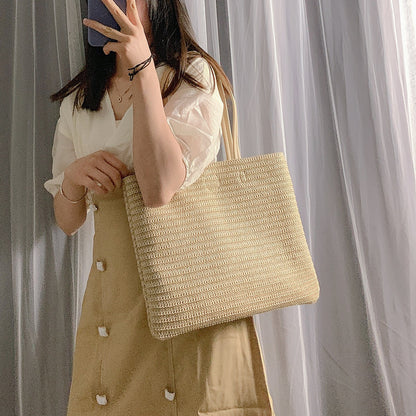 Fashion Woven Bag Straw Woven Handbag All-Match Tote Bag