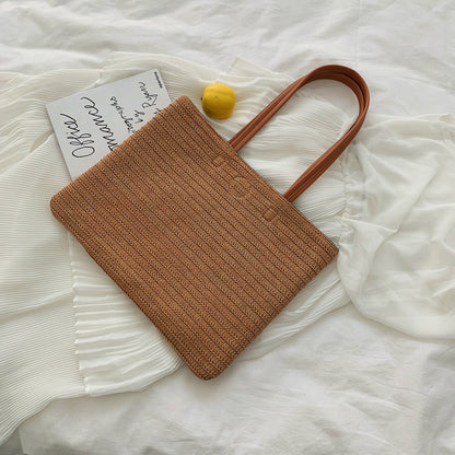 Fashion Woven Bag Straw Woven Handbag All-Match Tote Bag