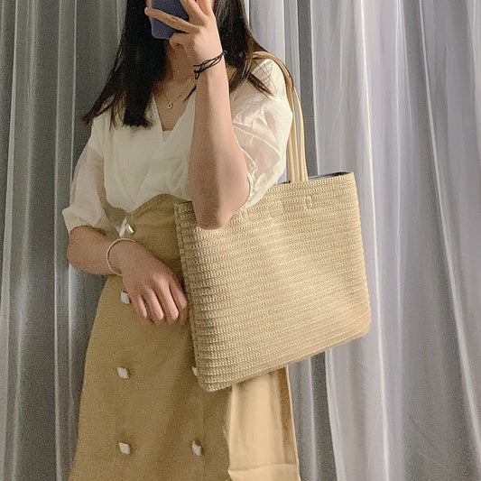 Fashion Woven Bag Straw Woven Handbag All-Match Tote Bag