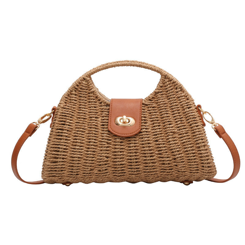 Straw Clash Color Handbag