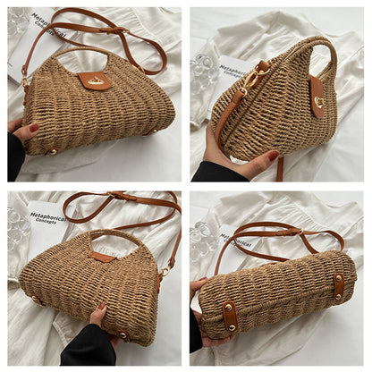 Straw Clash Color Handbag