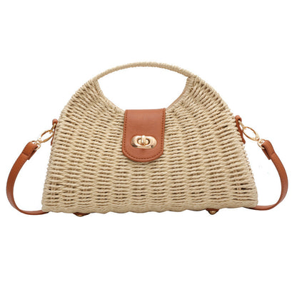 Straw Clash Color Handbag